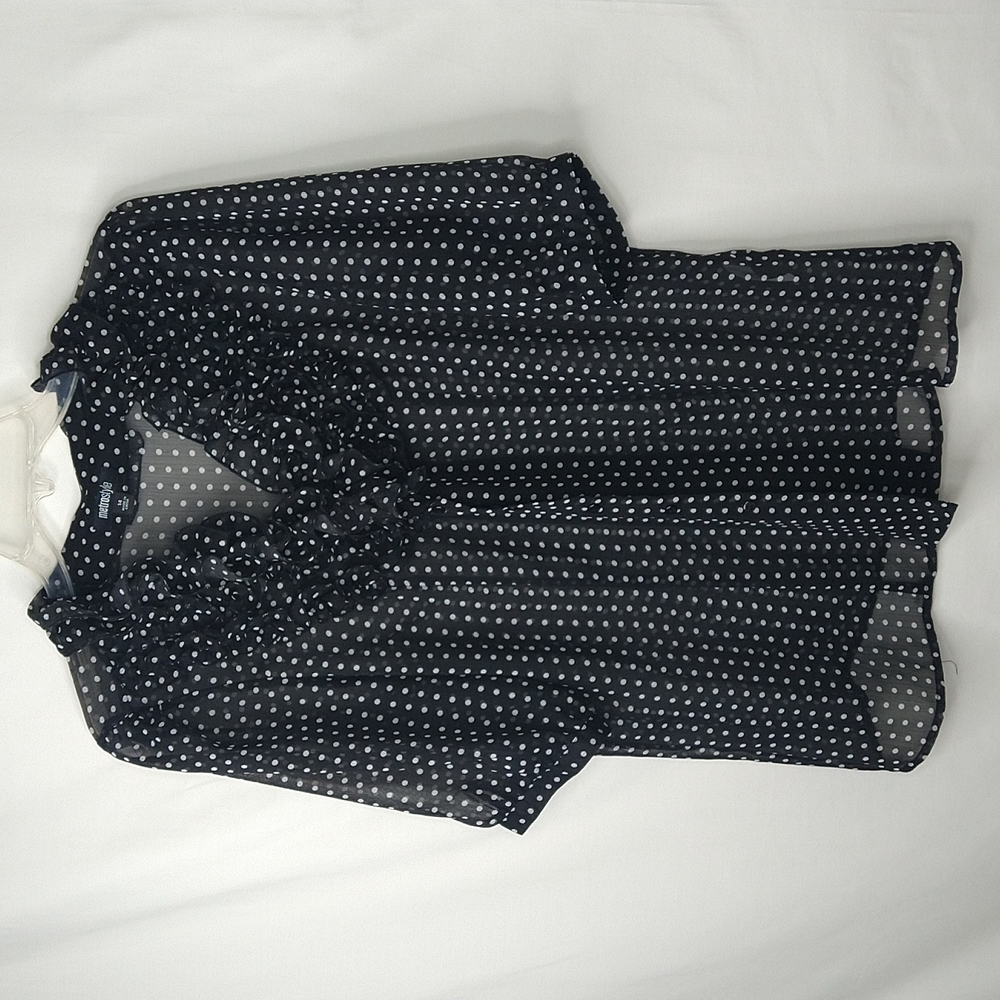 Women Black Short Sleeve Blouse Size: 14